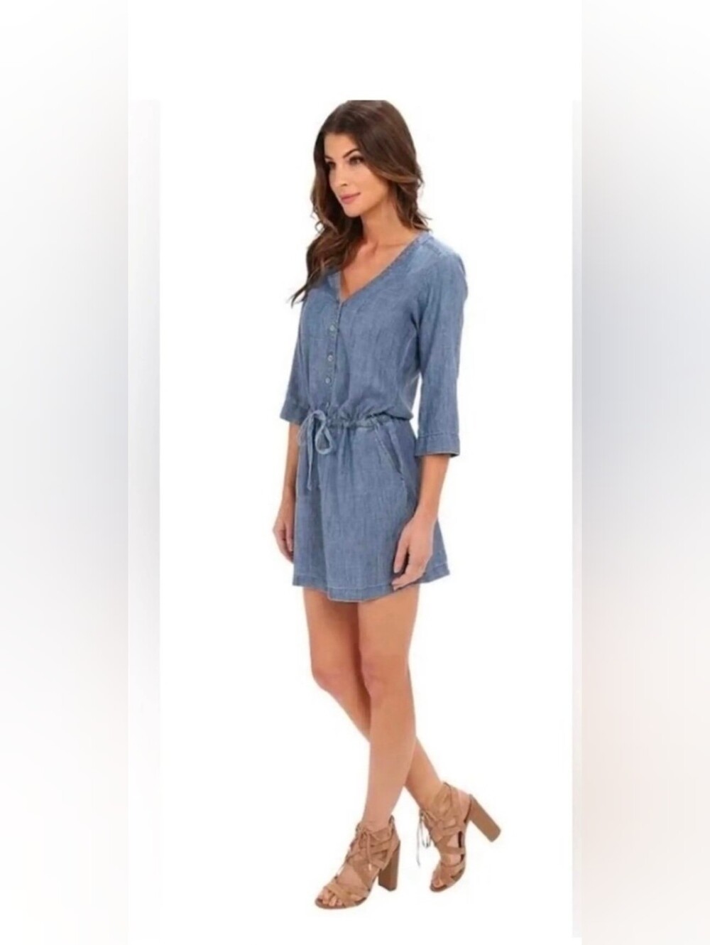 Michael Stars light chambray shirt dress Size Small Preppy Boho Quiet Luxury